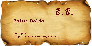 Baluh Balda névjegykártya